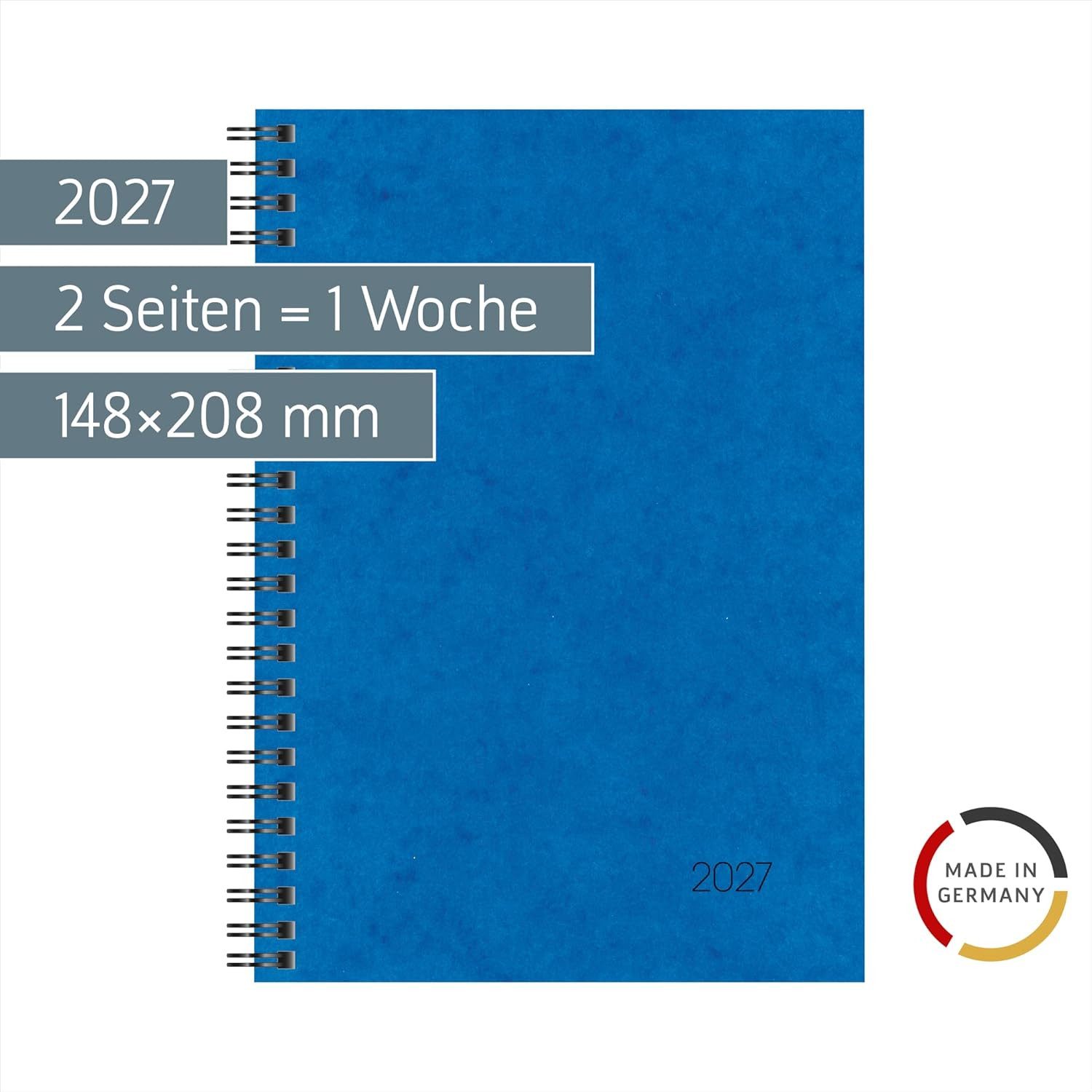 BRUNNEN Buchkalender BRUNNEN Buchkalender Mod. 796 2027, A5, Karton, blau