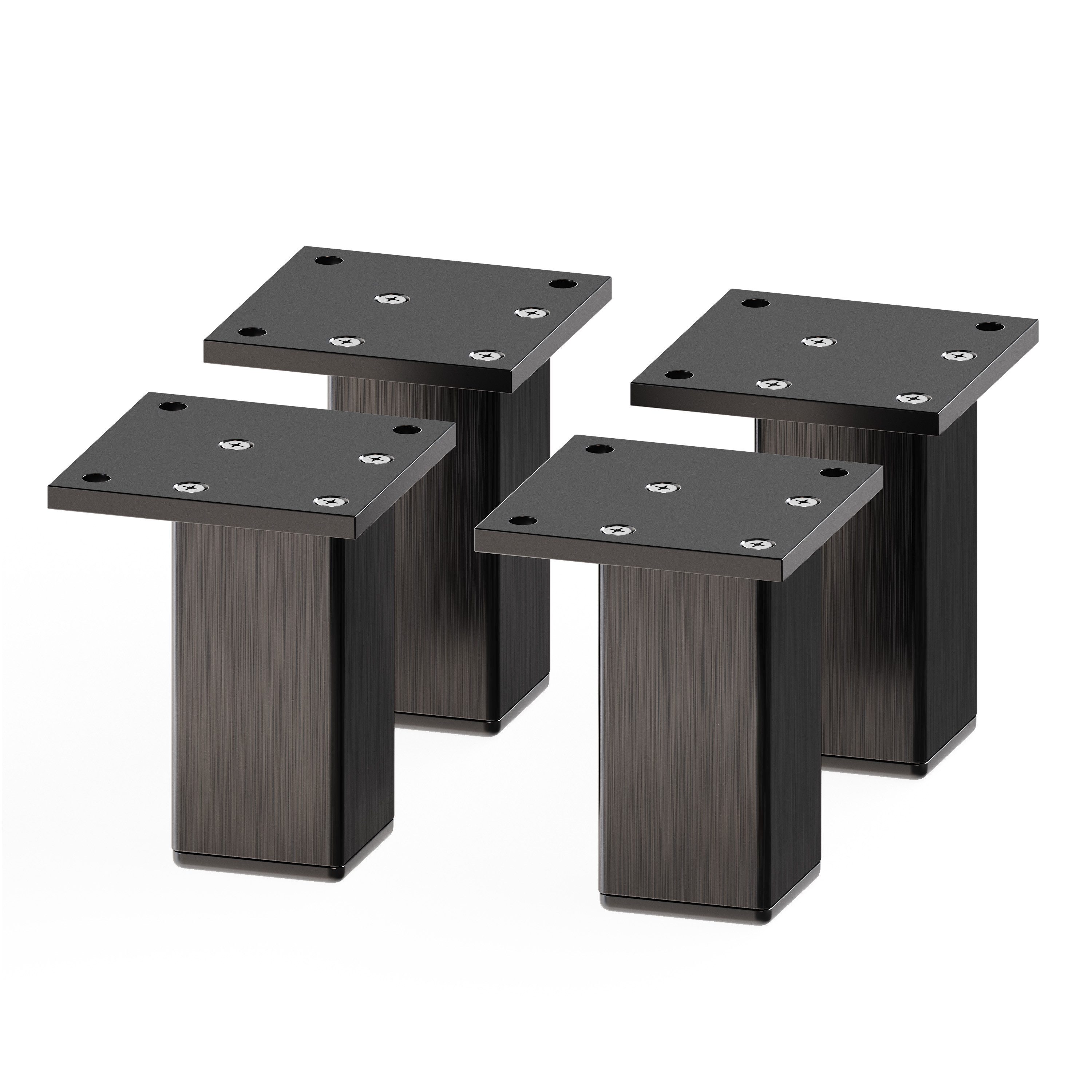 sossai® Мебліfuß MFV2, 4er Set, Farbe: Schwarz, (4-St), Farbe: Schwarz