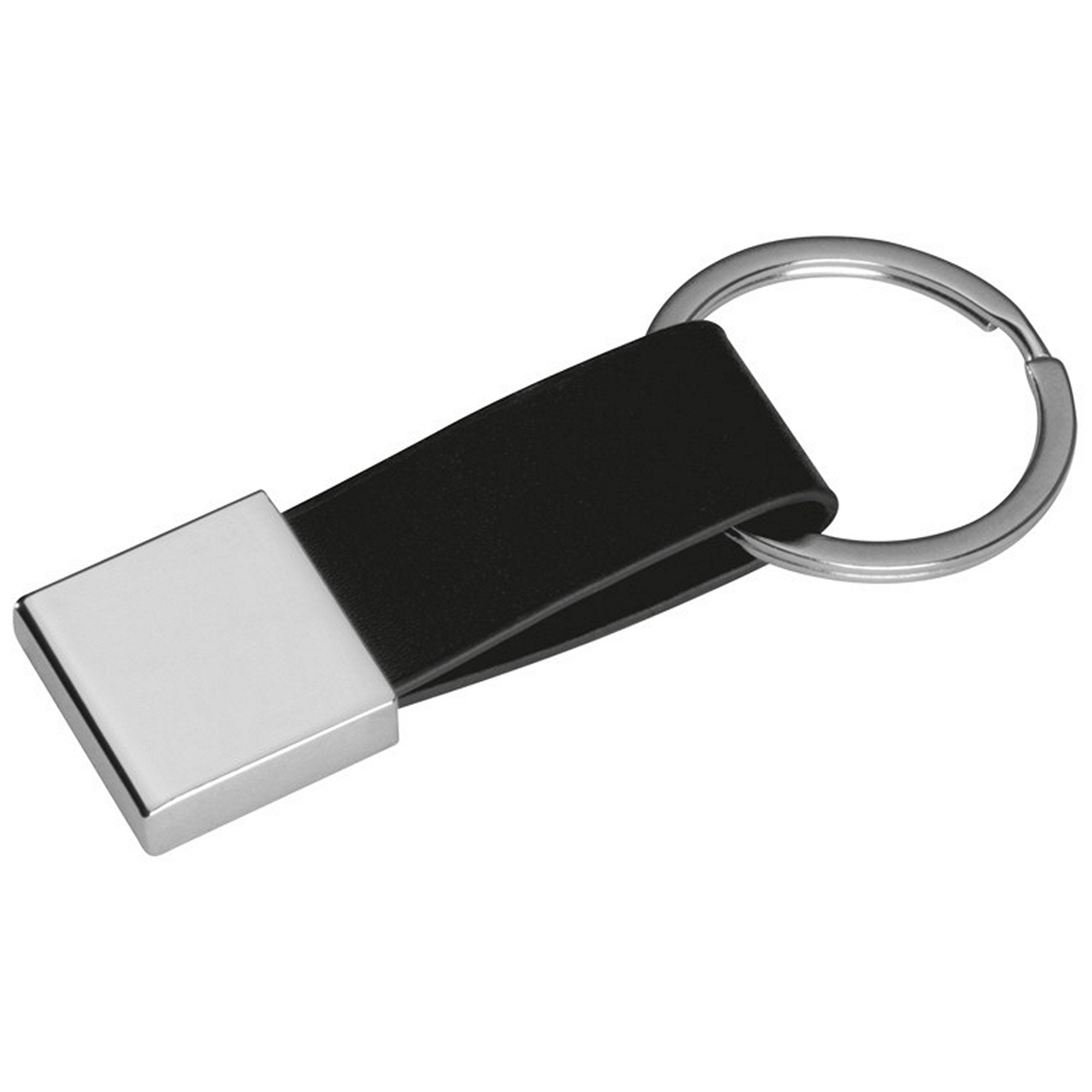 Schlüsselanhänger Schlüsselanhänger mit Kunstleder-Bändchen / Farbe: schwarz