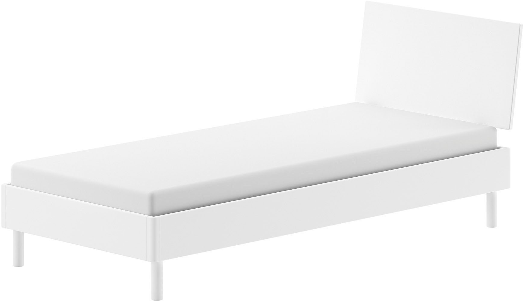 Vipack Einzelbett Forrest, mit oder ohne Polsterkopfteil, in modernem Design (Liegefläche 90x200 cm inkl. Massivholz Rolllattenrost), wahlweise in Buche oder Eiche massiv, stabil und hochwertig gebaut