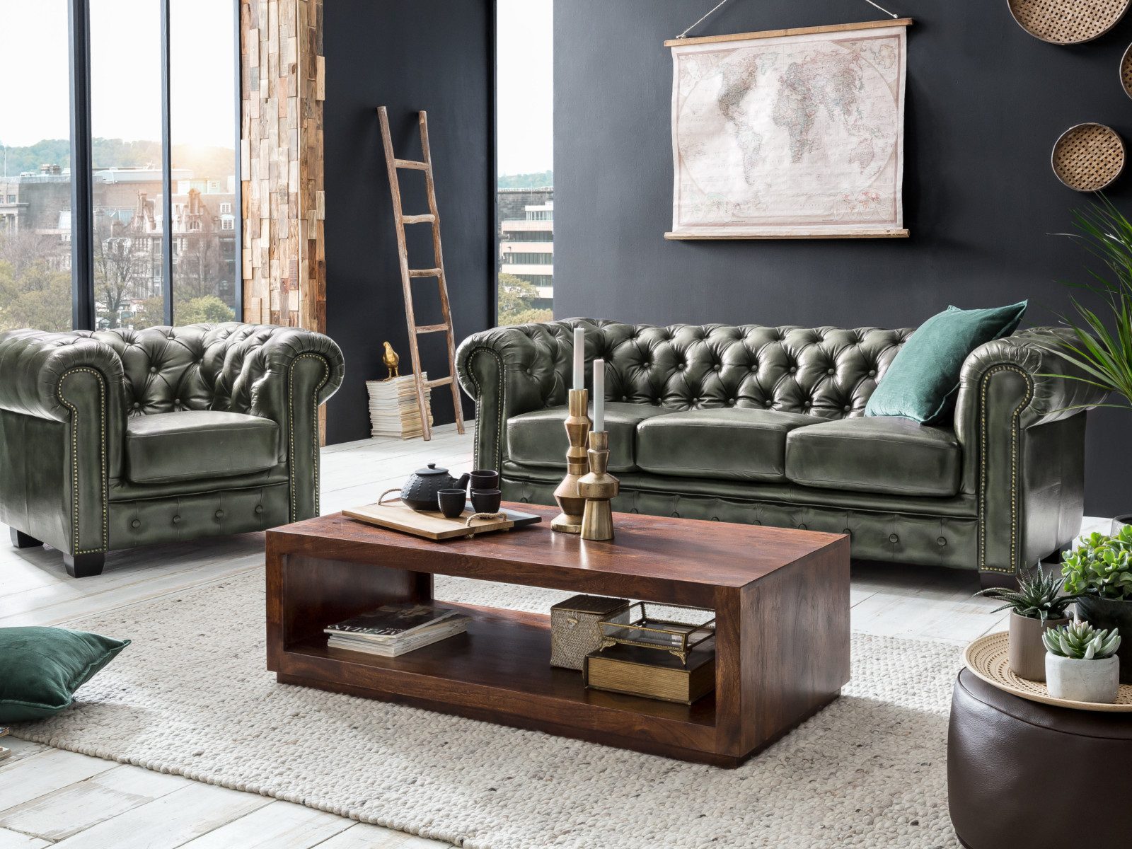 massivum Couchtisch Milburn Akazie Sofatisch Massivholz (1-St)