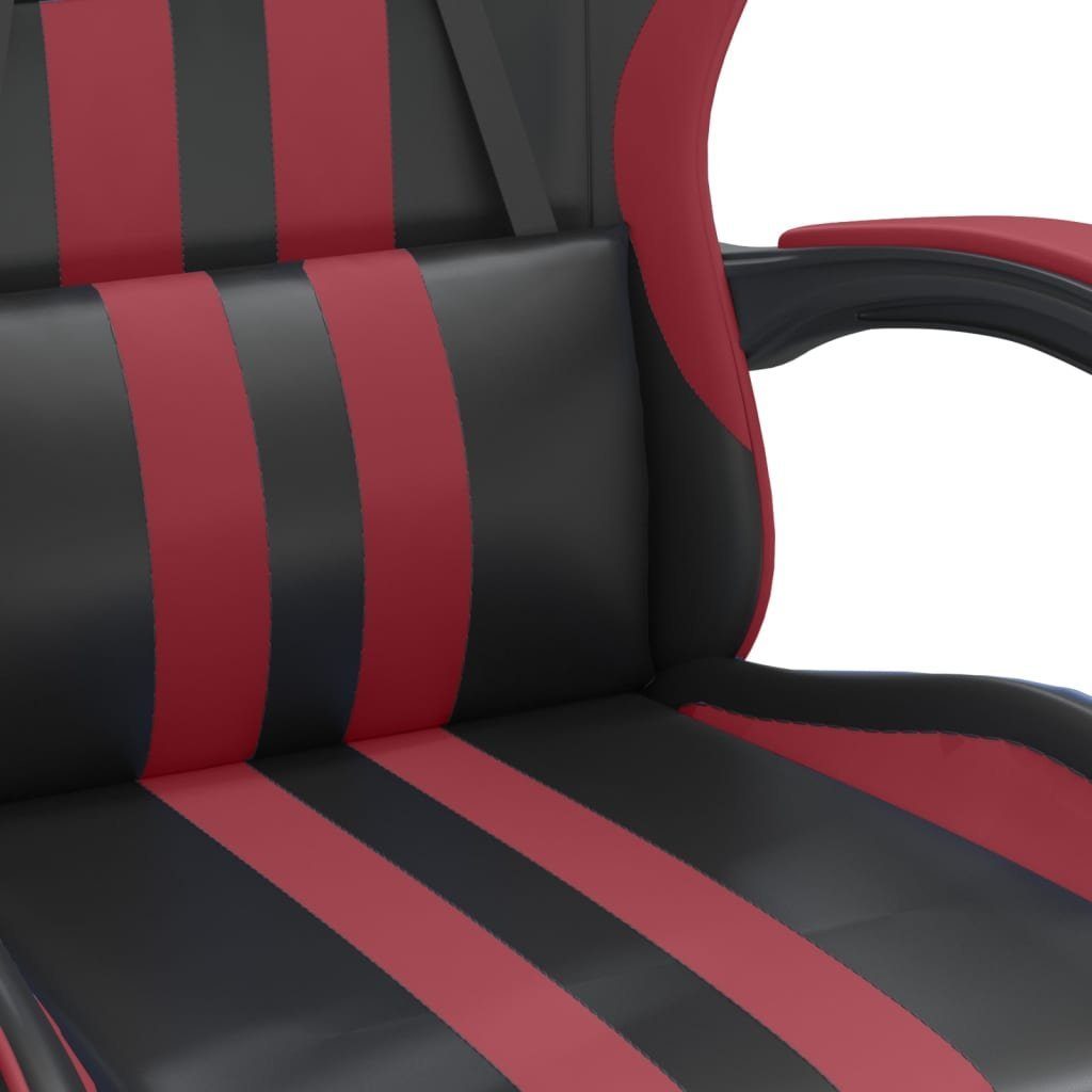 vidaXL Gaming-Stuhl Gaming-Stuhl mit Fußstütze & Schwarz Drehbar Weinrot Weinrot St) Schwarz | Weinrot Kunstleder (1 und und Schwarz
