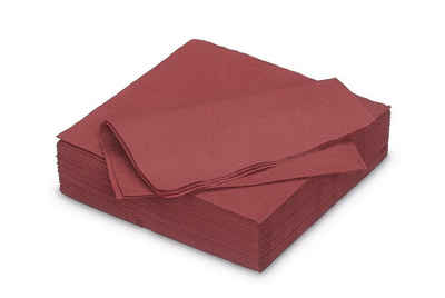 AVA Papierserviette, Servietten aus Papier 33x33cm 2-lagig 50 Stück Weinrot