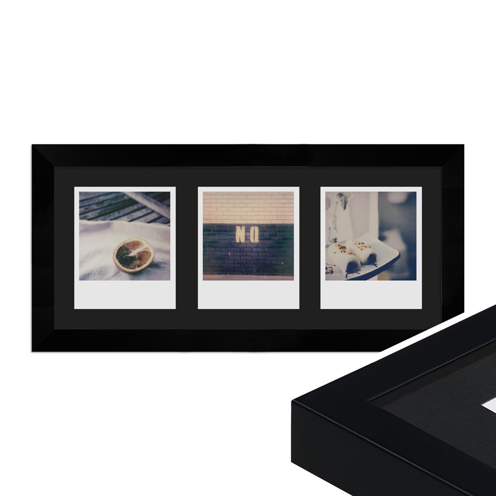 WANDStyle Рамки H960, für 3 Bilder, Modern im Polaroid Format, Schwarz
