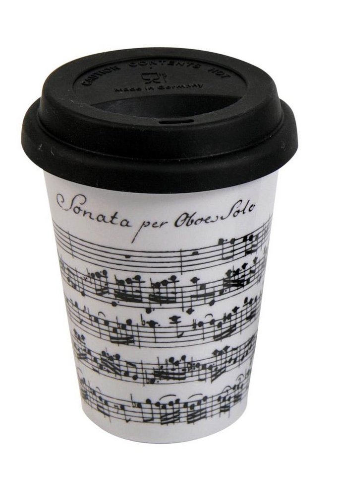 Könitz Vivaldi Libretto Coffee To Go Mug mit Deckel Becher Schwarz 380ml