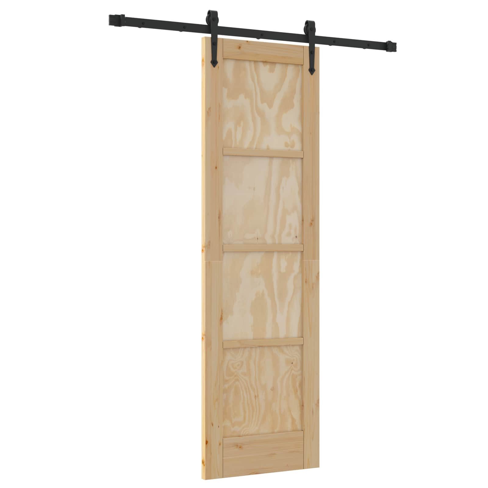 vidaXL Haustür Schiebetür ORKDAL 61 x 198,5 cm Massives Kiefernholz Natur (1-St)