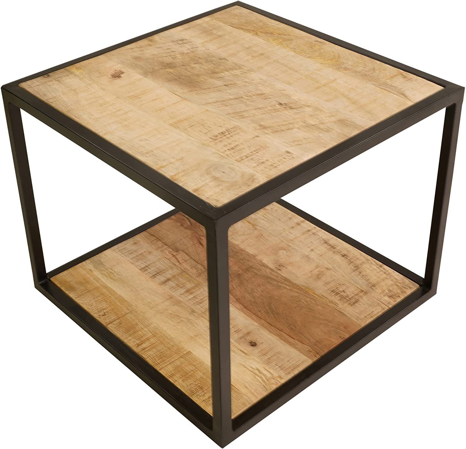Lesli Living Beistelltisch Beistelltisch Holz Tisch Owen 50x50x40cm Mangoholz
