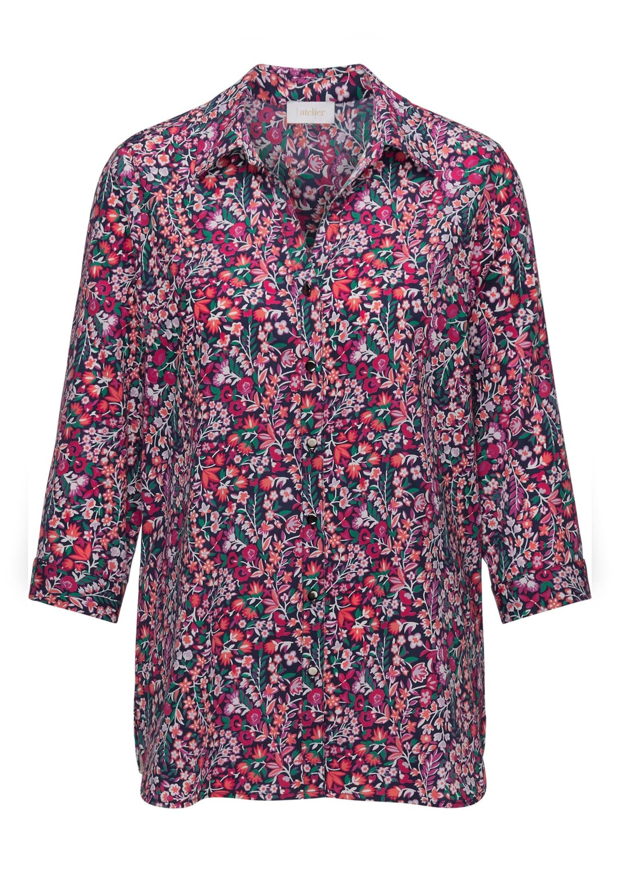 Hemdbluse Kurzgröße: Hemdbluse mit floralem Muster
