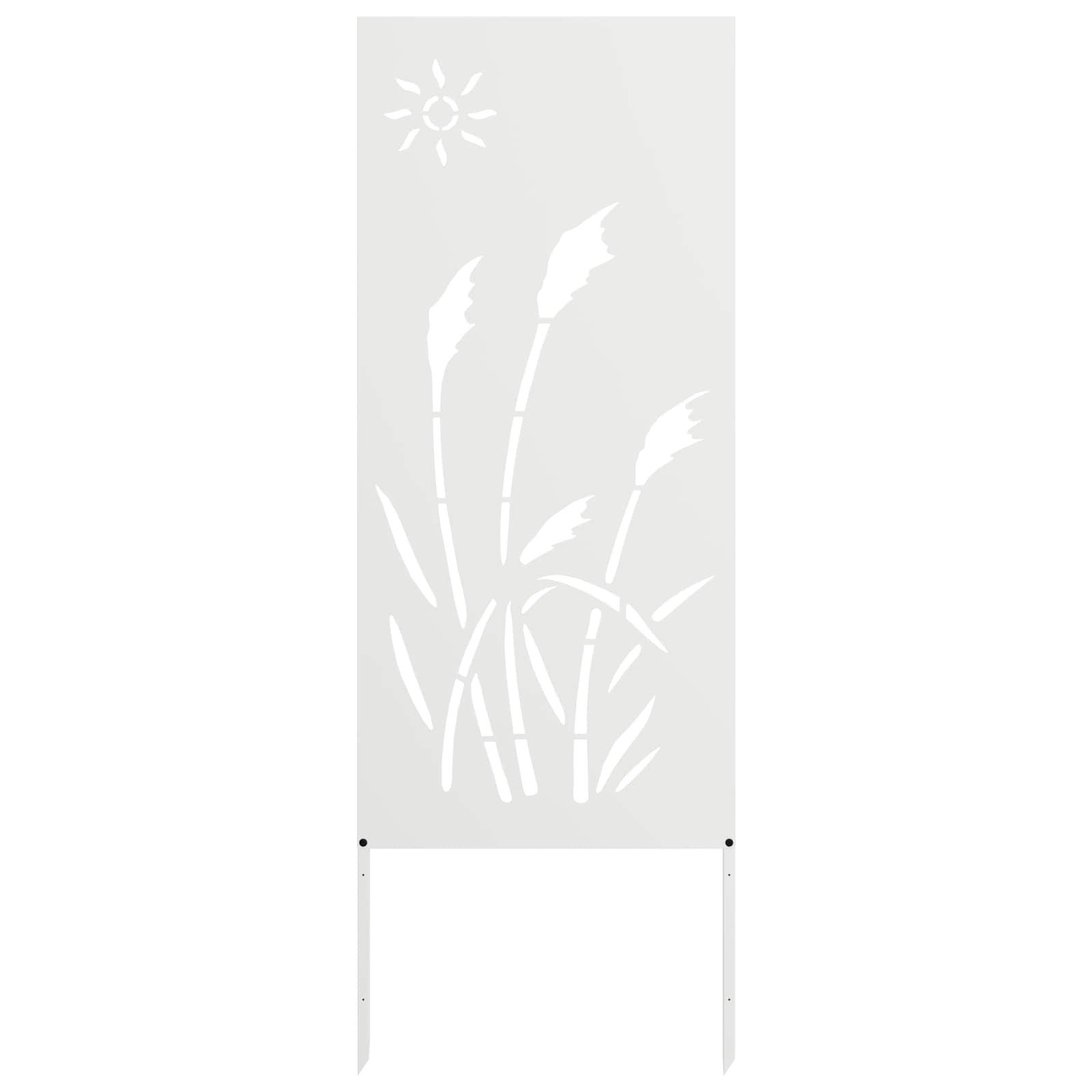 vidaXL Wandbild Garten Sichtschutz-Leinwand Weiß 50 x 140 cm, (1 St)
