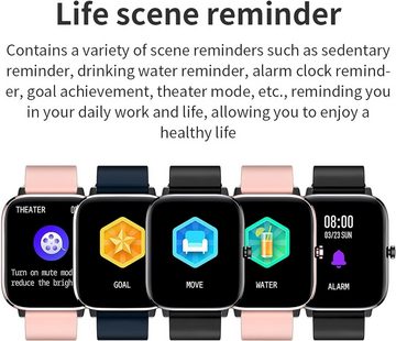 findtime Smartwatch (1,69 Zoll, Android iOS), Damen mit Telefonfunktion Fitnessuhr mit Blutdruckmessung Sportuhr