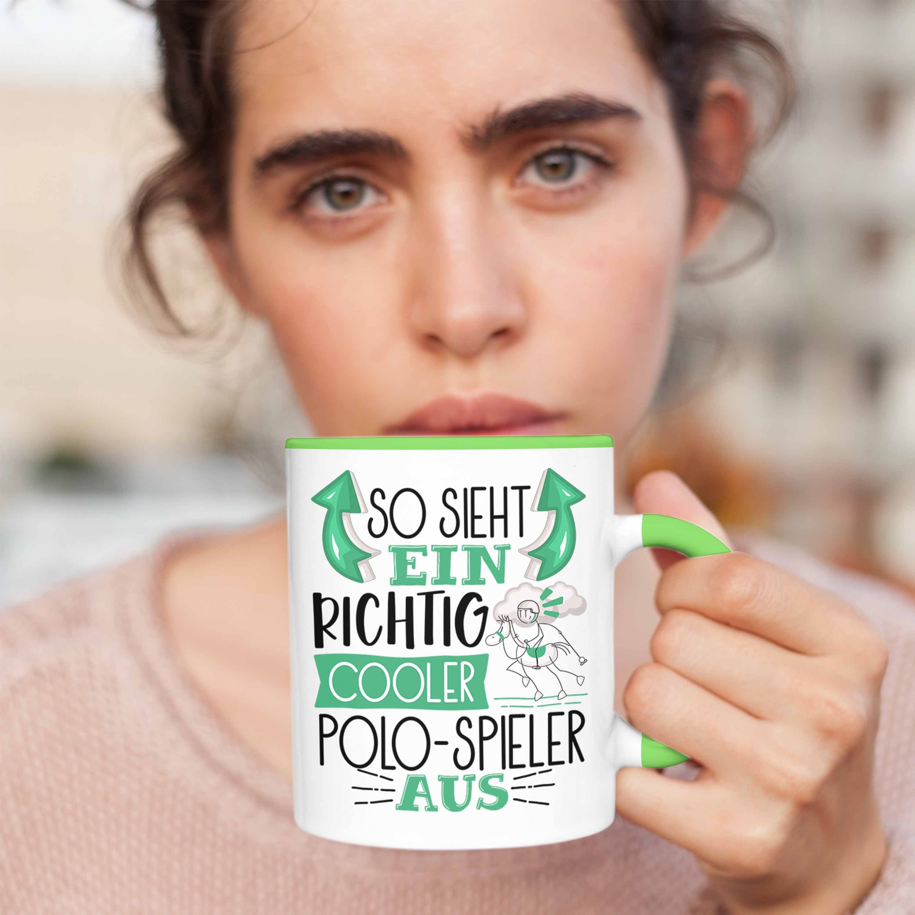 Ein So Richtig Lustiger Sieht Geschenk Polo-Spieler Tasse Tasse Grün Trendation Aus Cooler