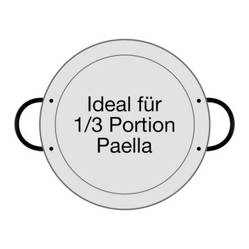 Paella World International Paellapfanne Stahl poliert mit Griffen, in verschiedenen Größen wählbar, Stahl