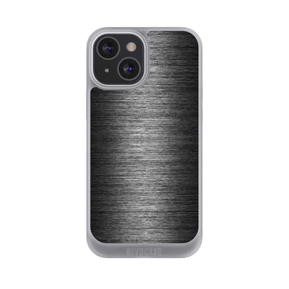 NIVOCASE Handyhülle Metallic Look Metal Anthrazit Metal Look - Anthrazit, Apple iPhone 13 Mini Handyhülle Hülle NIVOpure Case Frozen