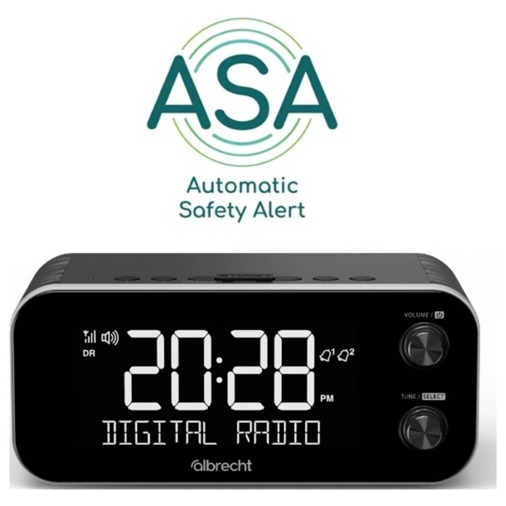 Albrecht DR 455 Radiowecker DAB+, UKW Weckfunktion Schwarz 27455 Radio (Weckfunktion)