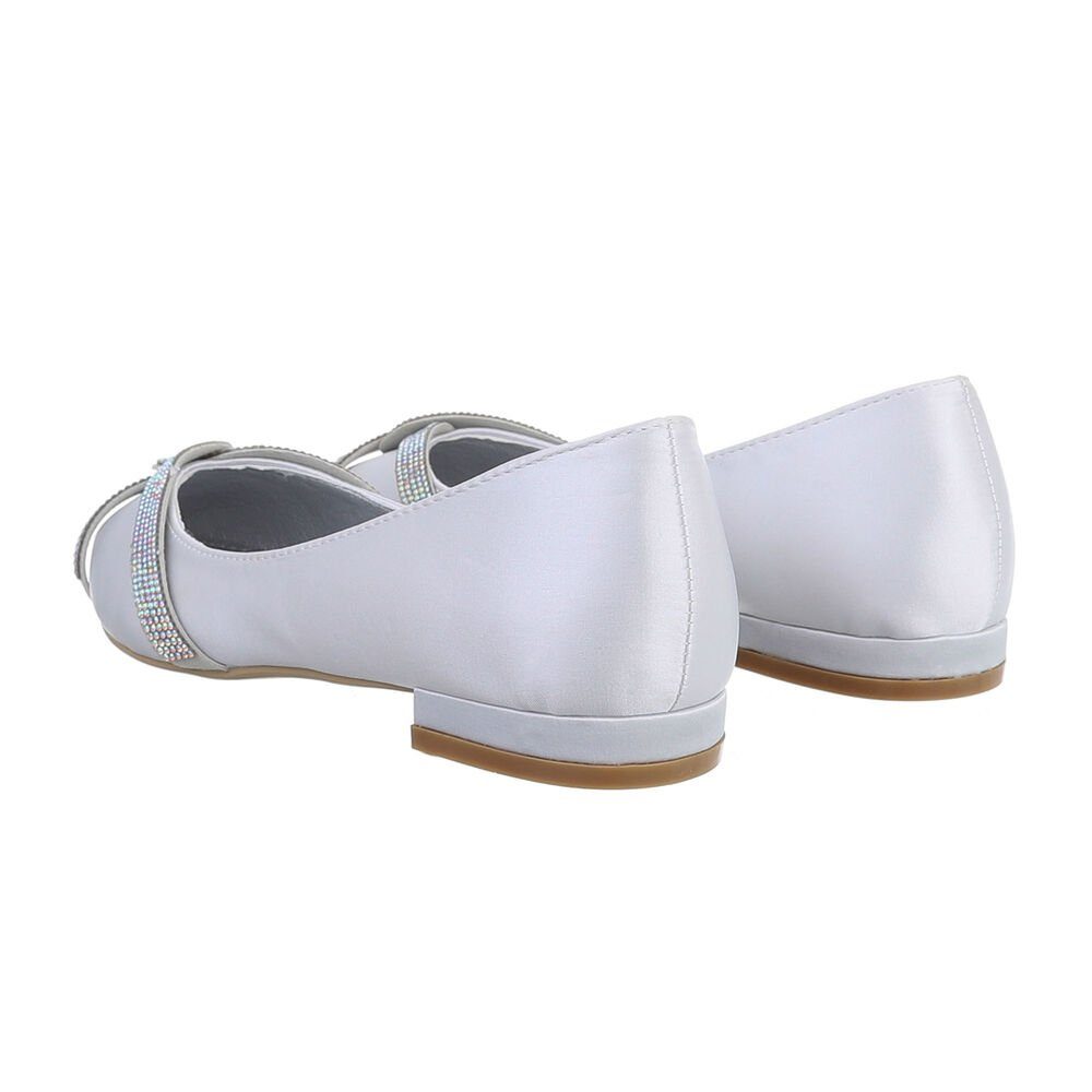 Ital-Design Damen Schlupfschuhe Freizeit Ballerina (82095472) Blockabsatz Klassische Ballerinas in Silber
