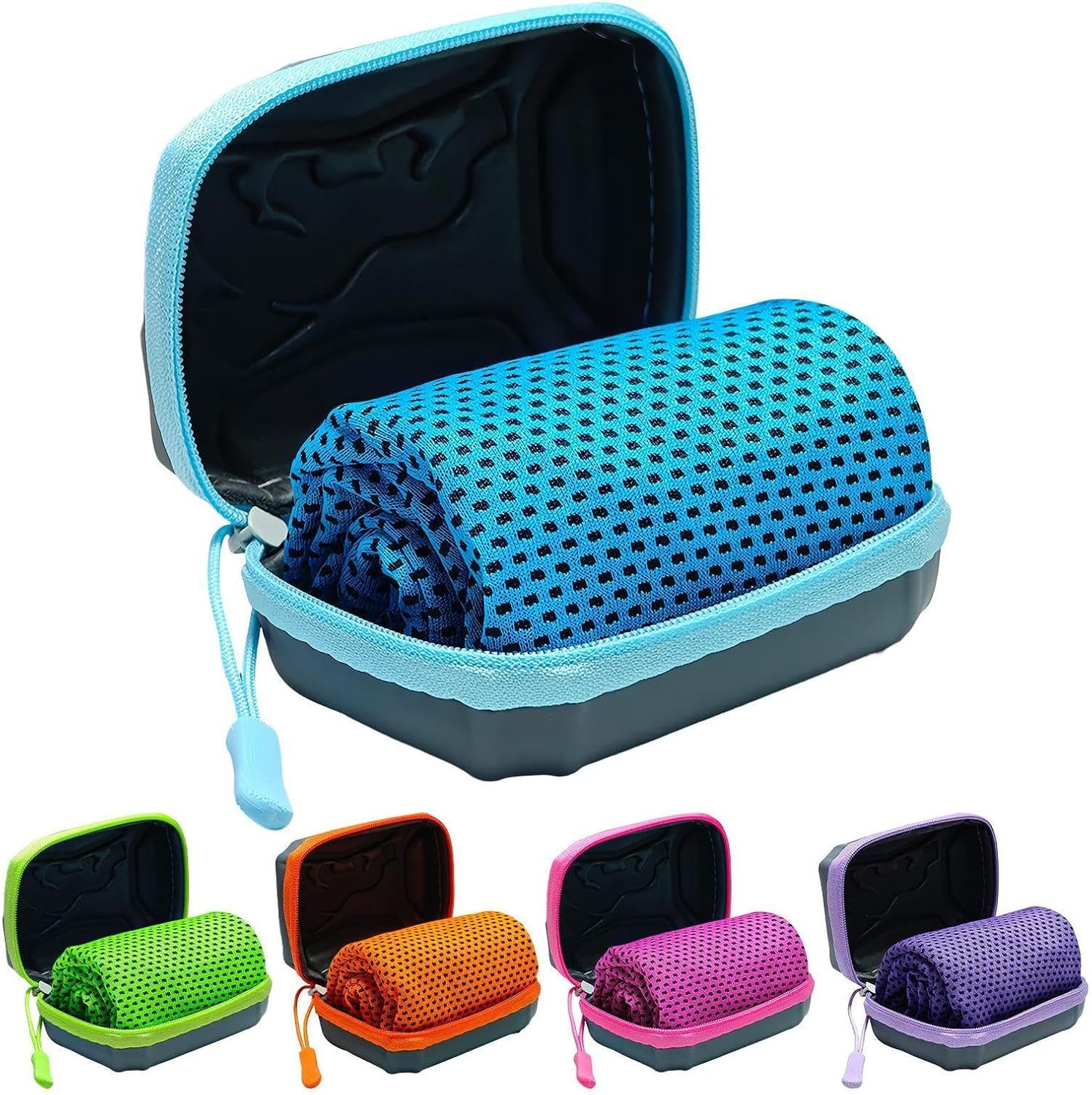 FELIXLEO Sporthandtuch 5 Kühltücher 30x80cm Mit Box Schnelltrocknend Für Sport Reise, (1-St)