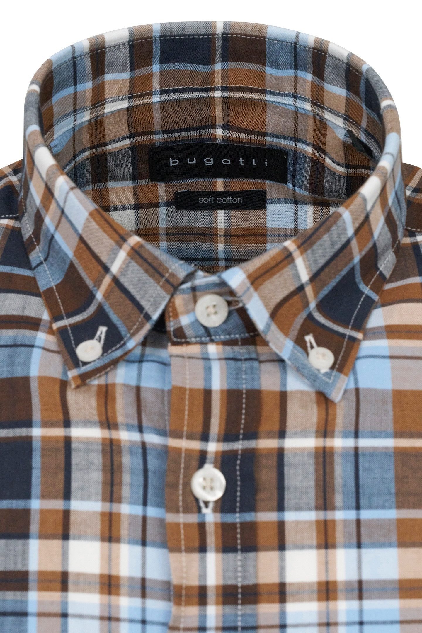 bugatti Kurzarmhemd mit Karo-Muster