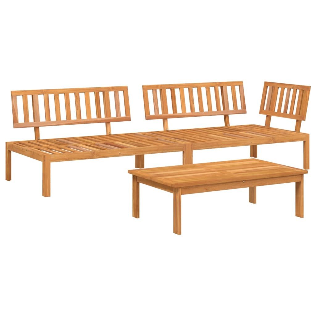 vidaXL Sofaelement 3-tlg. Garten-Sofagarnitur aus Paletten Massivholz (1 St)