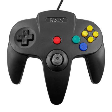 EAXUS Gamepad für Nintendo 64 in Schwarz/Grau Controller (1 St., für N64)