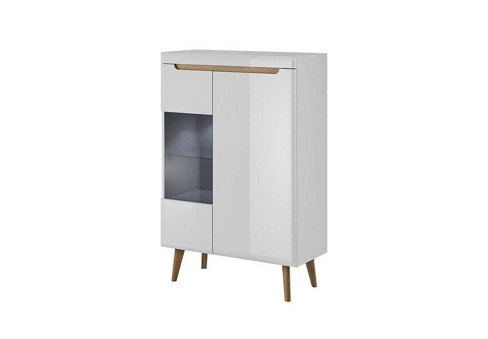 JVmoebel Vitrine Moderne Holz Kommode in Weiß mit elegantem Design und Stauraum (1-St) Made in Europa