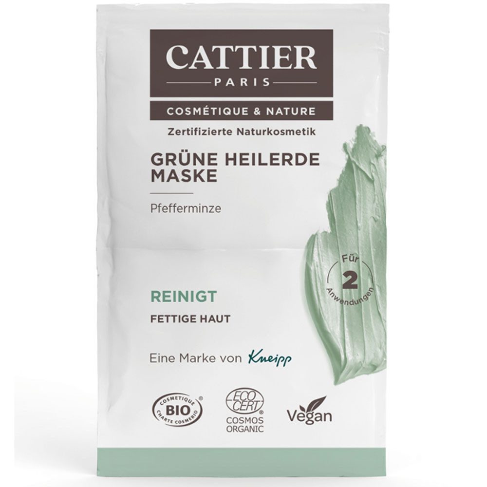 Cattier Paris Gesichtspflege Sachet Grüne Heilerde Maske, Grün, 12 ml