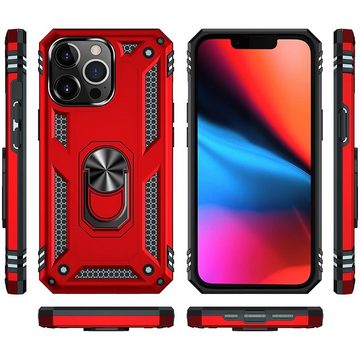 CoolGadget Handyhülle Armor Shield Case für Apple iPhone 13 Pro Max 6,7 Zoll, Outdoor Cover Magnet Ringhalterung Handy Hülle für iPhone 13 Pro Max