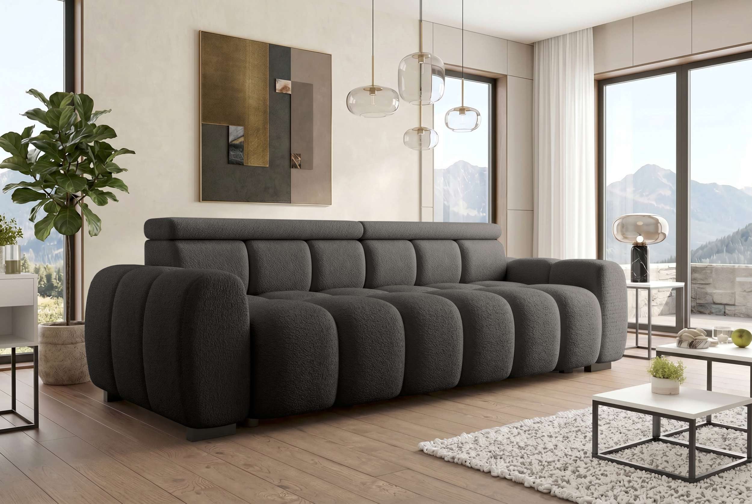 Sofa Dreams Big-Sofa Bigsofa Santorin im Stoffbezug, Sofa, Big-Sofa, Kopfteilverstellungen