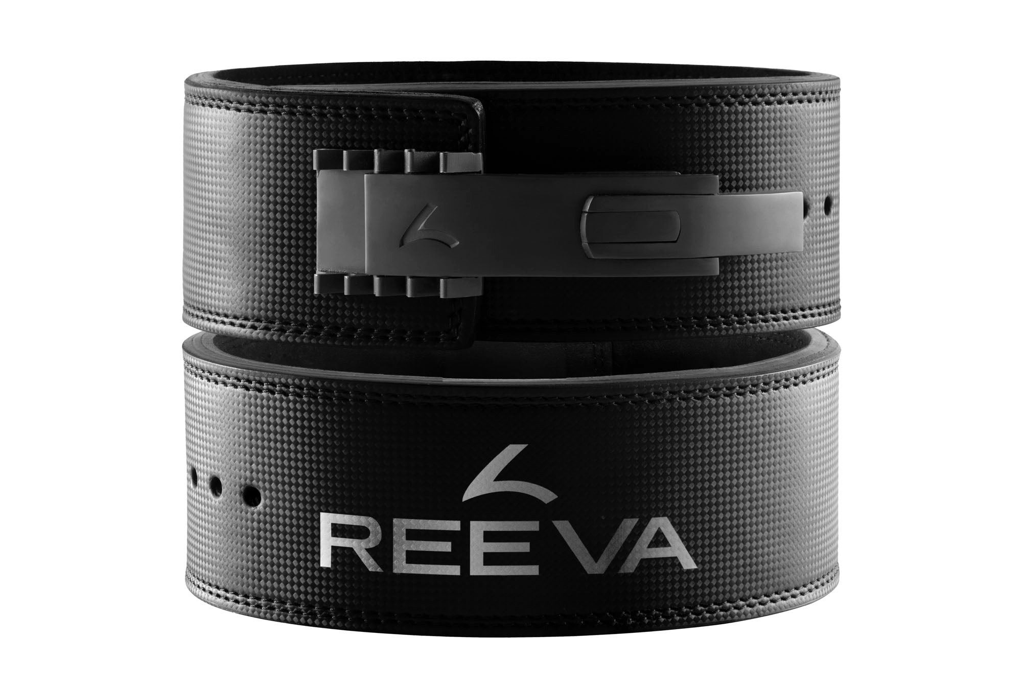 Reeva Spieltisch Reeva Lifting Belt van Carbon Leer - Verstelbare RVS Gesp - 13 mm - S