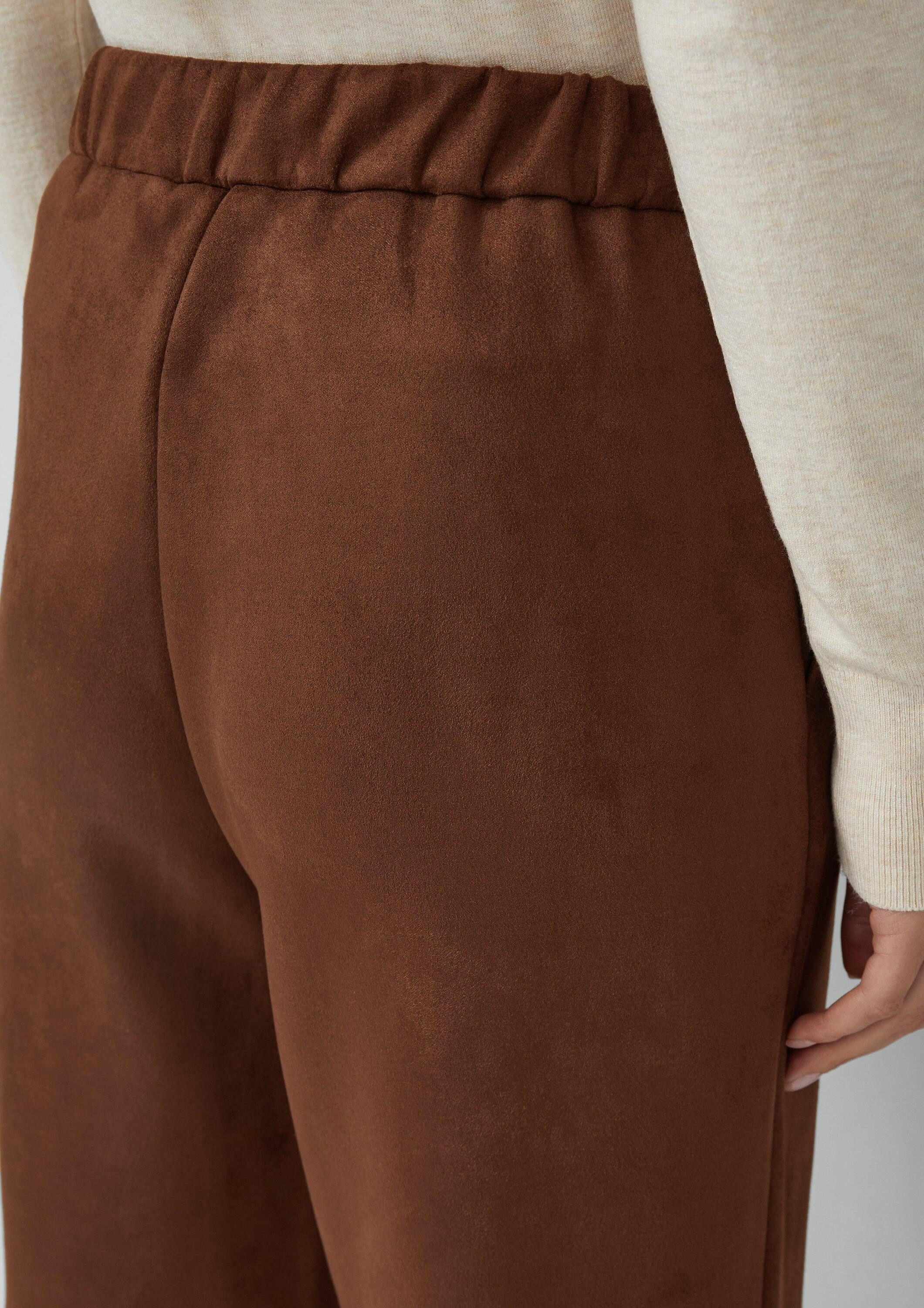 s.Oliver Culotte Hose Culotte in Veloursleder-Optik