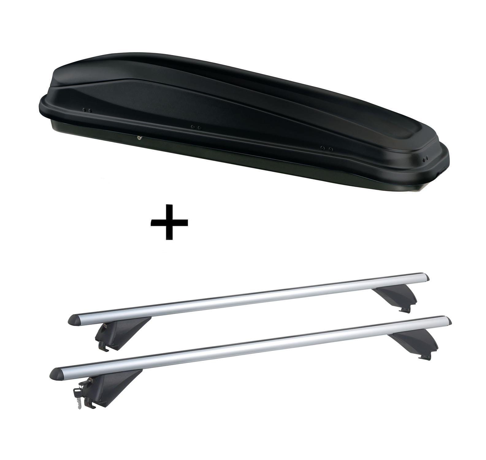 VDP Dachbox Dachbox JUEASY300L+Alu Dachträger RB003, (Für Ihren Audi Q7 (4L) (5Türer) 2006-2015 mit anliegender Reling), für Audi Q7 4L 5Türer 06-15