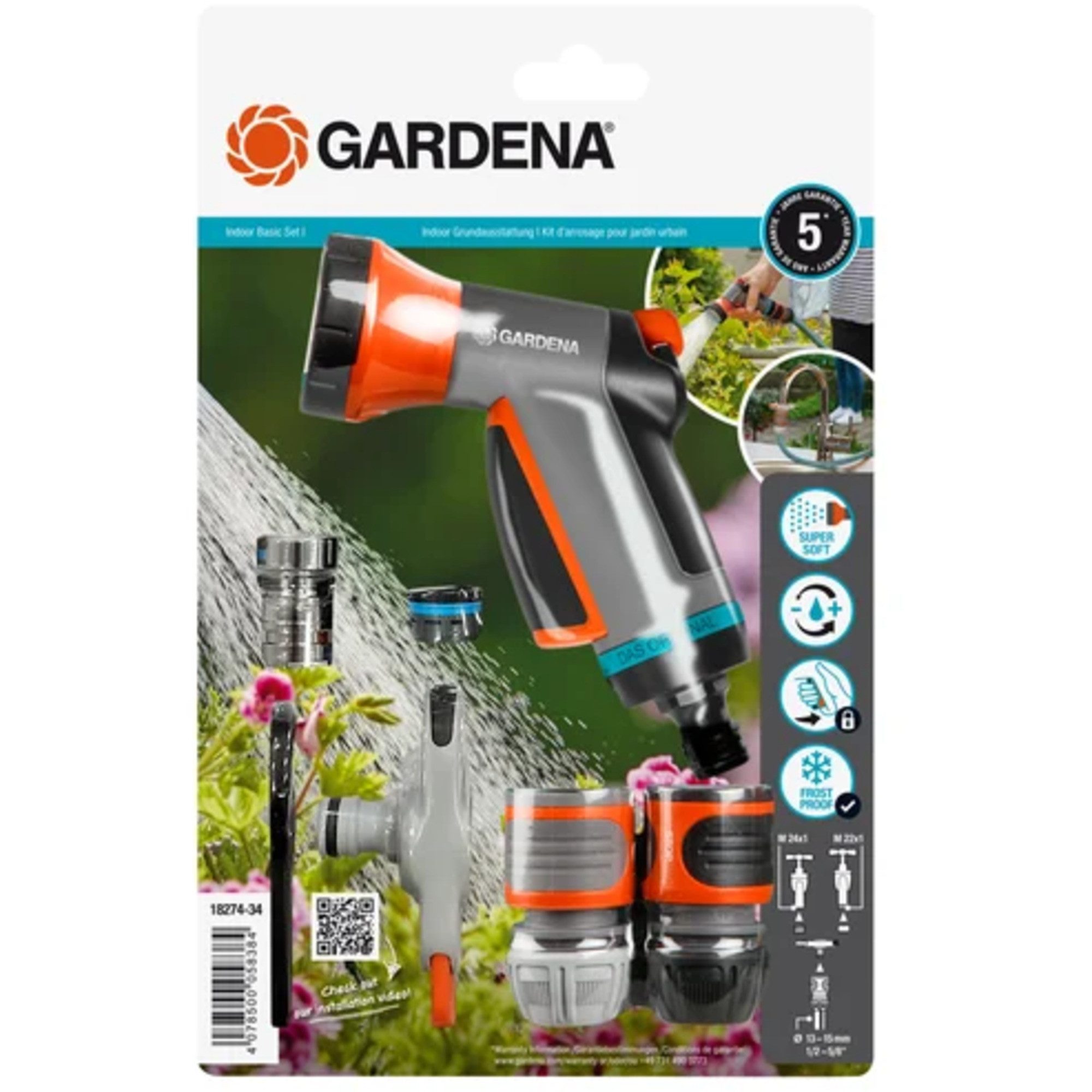 GARDENA Насосиsbrause GARDENA Indoor Grundausstattung, Hahnverbinder für