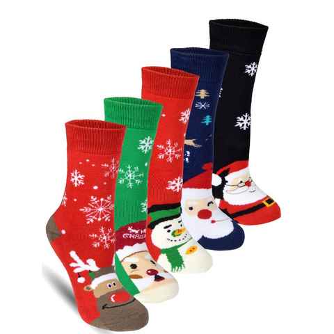 Frostfighter Thermosocken Weihnachtssocken (6 Paar) Anitipilling Innenfutter, Vollfrottee Innenfutter