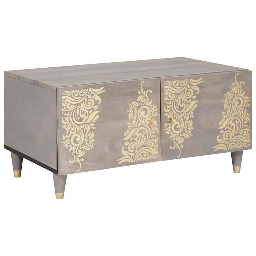 vidaXL Couchtisch Couchtisch Grau 80 x 50 x 40 cm Massivholz (1-St)