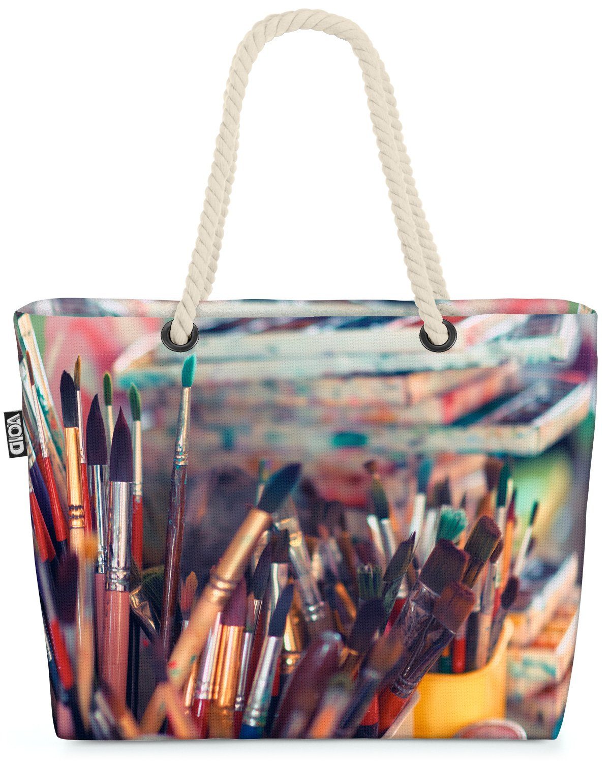 VOID Strandtasche (1-tlg), Malen Pinsel Malerei Hobby Malen Pinsel Malerei Hobby Kunst Aquarell