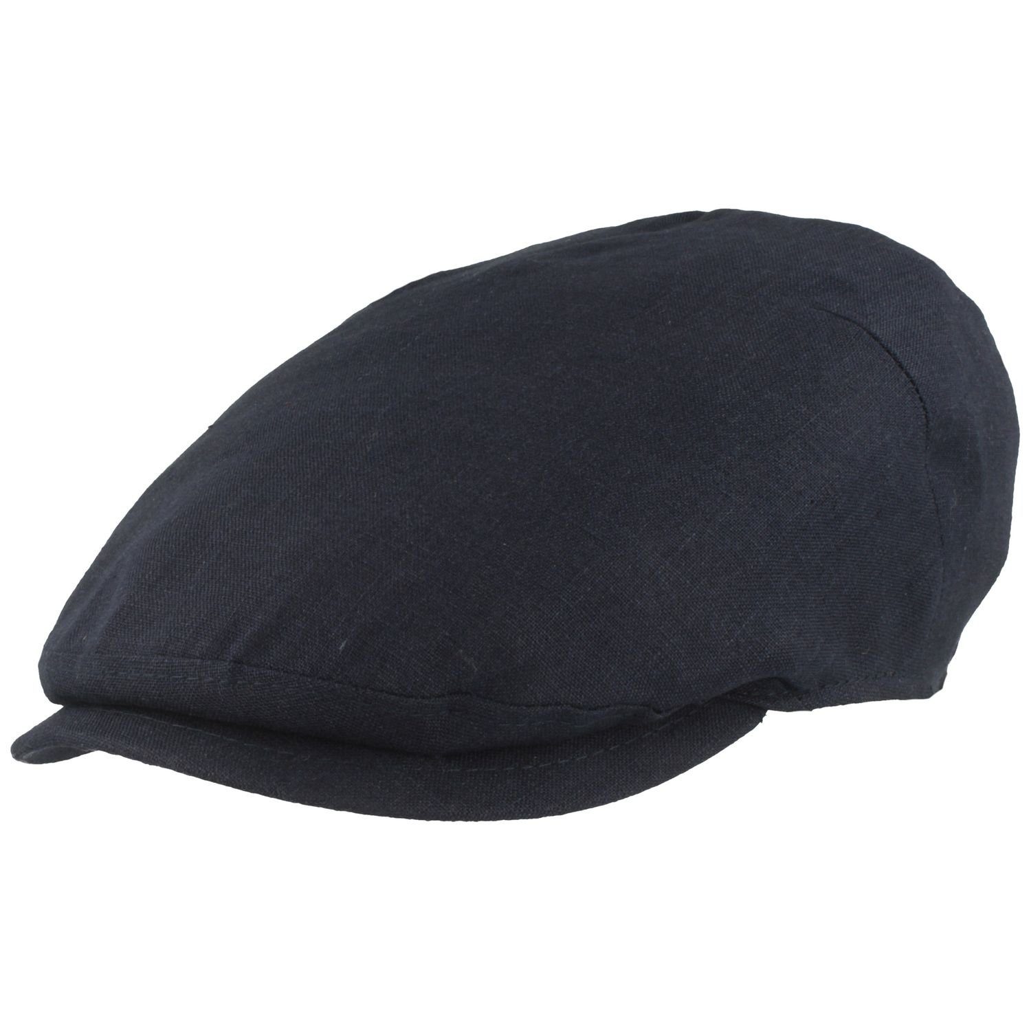 Breiter Schiebermütze Sehr leicht, einfarbig aus 100% Leinen 6345 navy (19 marine)