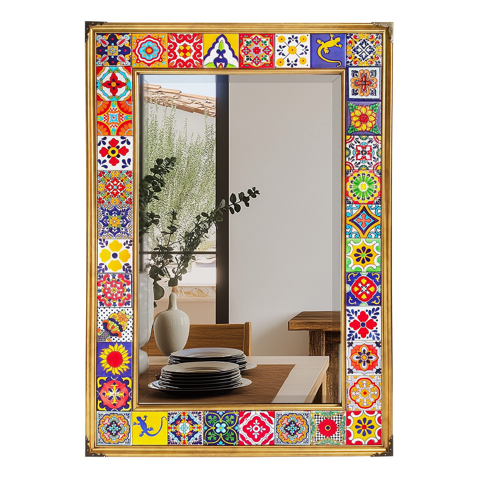 G-LEAF Dekospiegel mit Rahmen in Mosaikfliesen-Optik günstig online kaufen