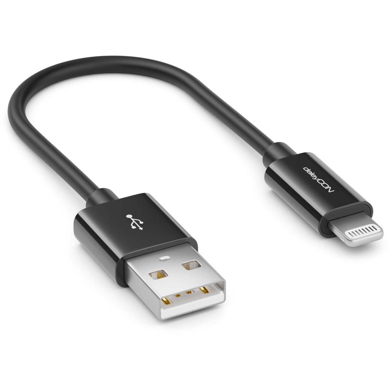 deleyCON deleyCON 0,15m Lightning 8 Pin USB Ladekabel Datenkabel MFI Smartphone-Kabel
