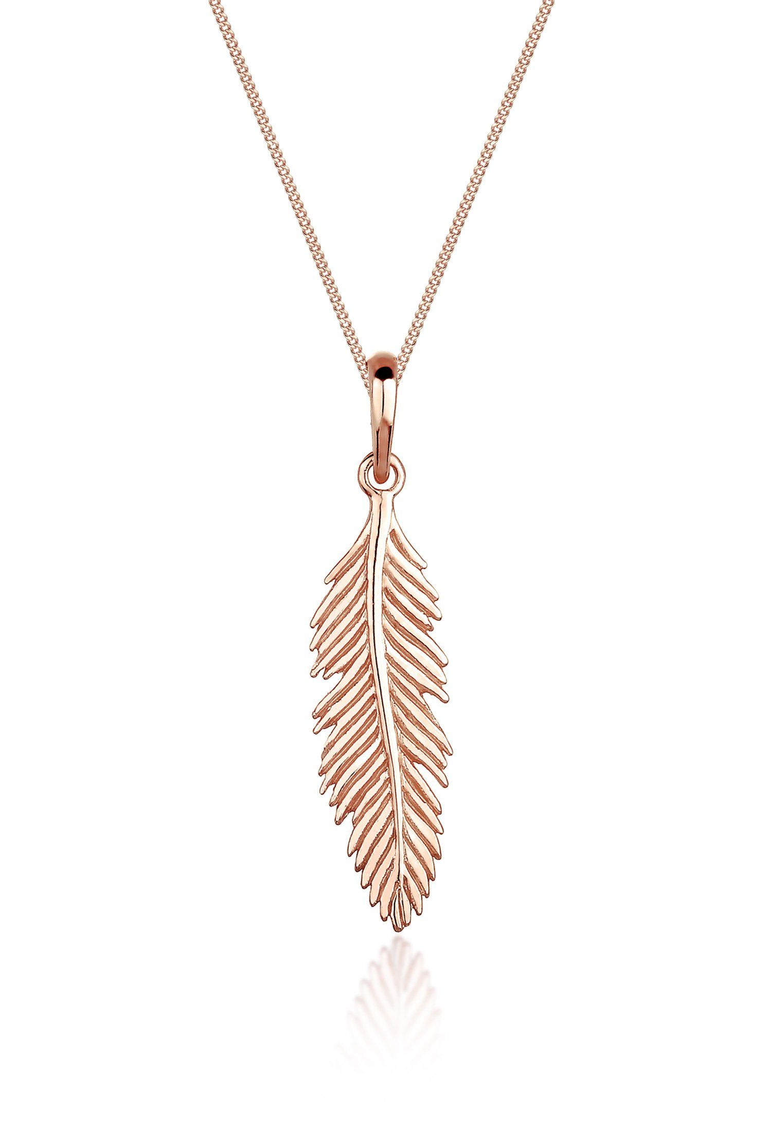 Kette mit Anhänger mit Feder Anhänger aus 925 Sterling Silber