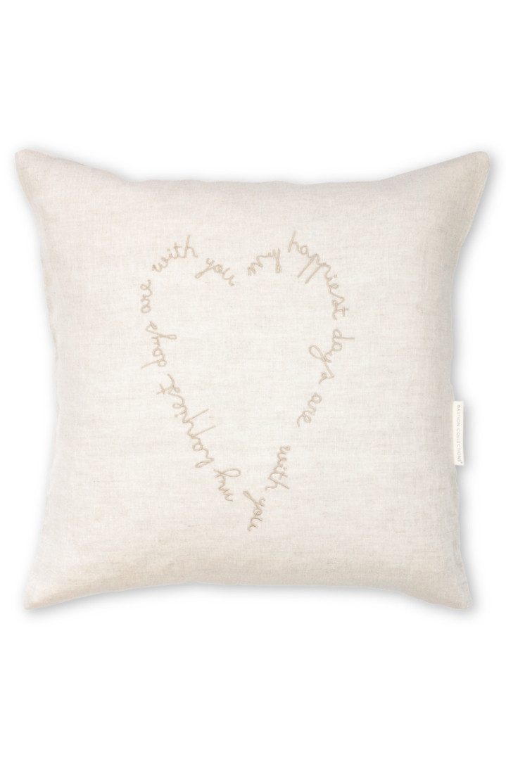 Bastion Collections Kissenhüllen Kissenhülle - HEART - natur