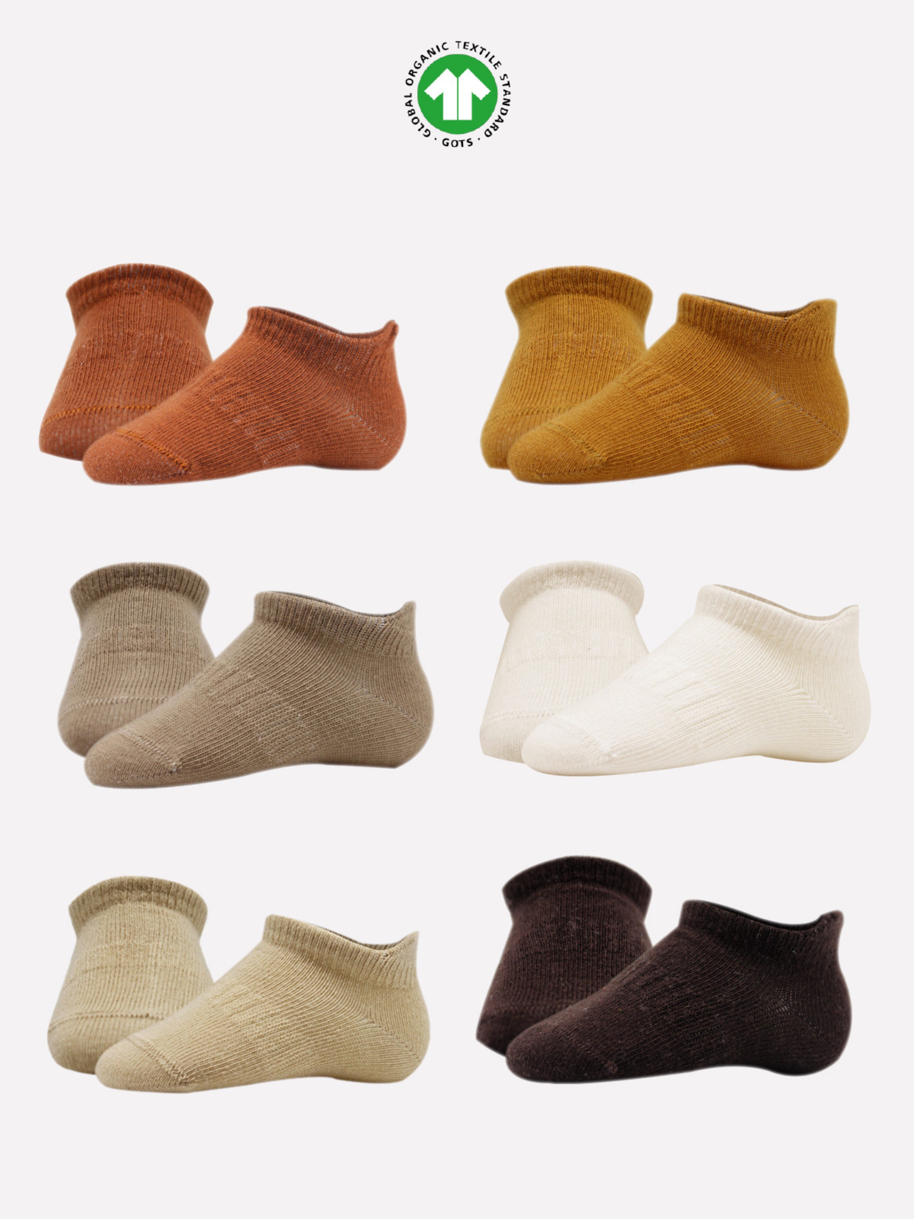 bistyle Sneakersocken (6er Pack) Sneakersocken Babys Jungen Mädchen Babysocken Kurzsocken (Set, 6-Paar, 6er-Pack) Bio-Baumwolle GOTS zertifiziert 0-6 Monate bis 2-3 Jahre