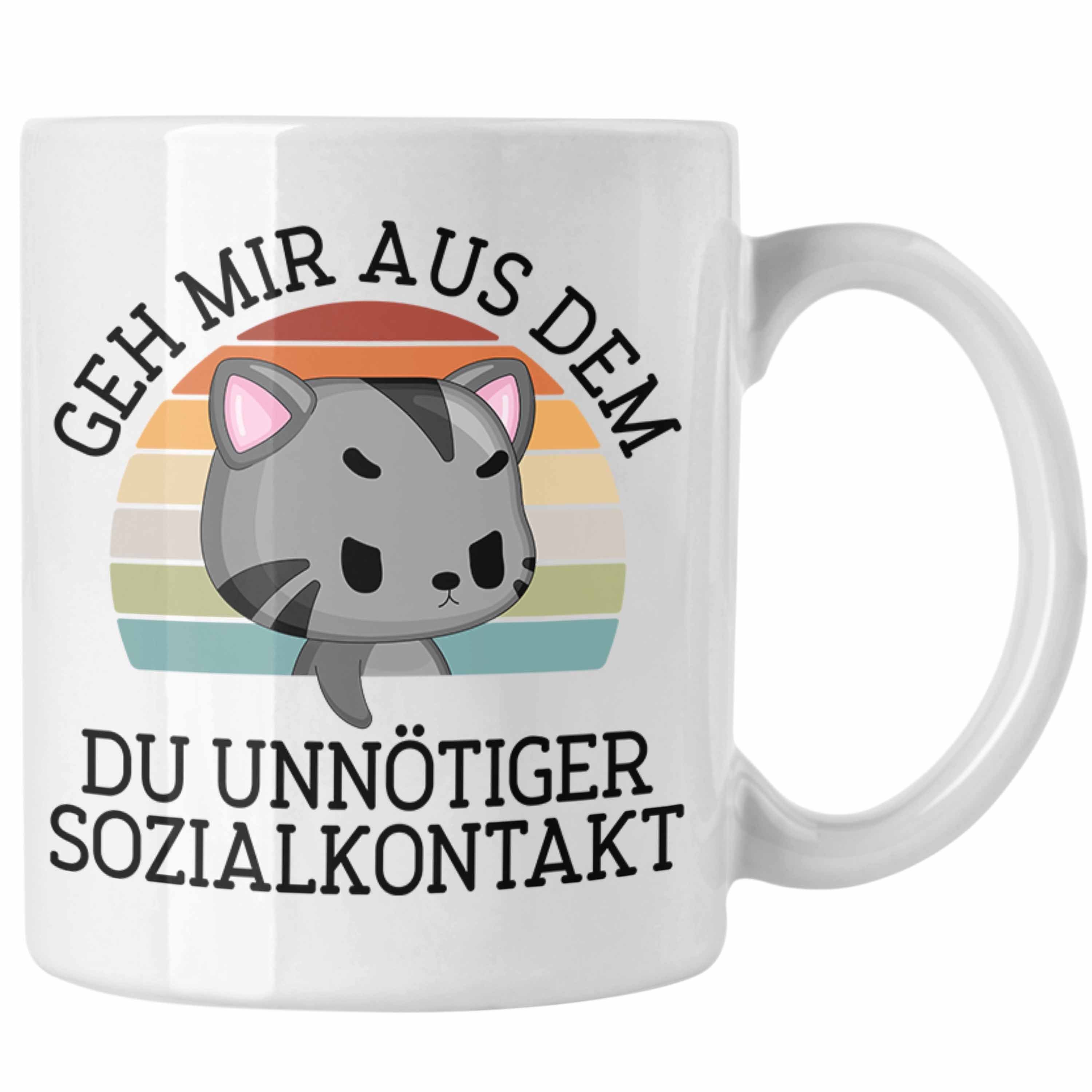 Mir Männer Geschenk Sozialkontakt Du Geh Weiss für Tasse Trendation - Unnötiger Tasse Aus Frauen Lustige Witzige Dem Trendation Weg Tasse Katze