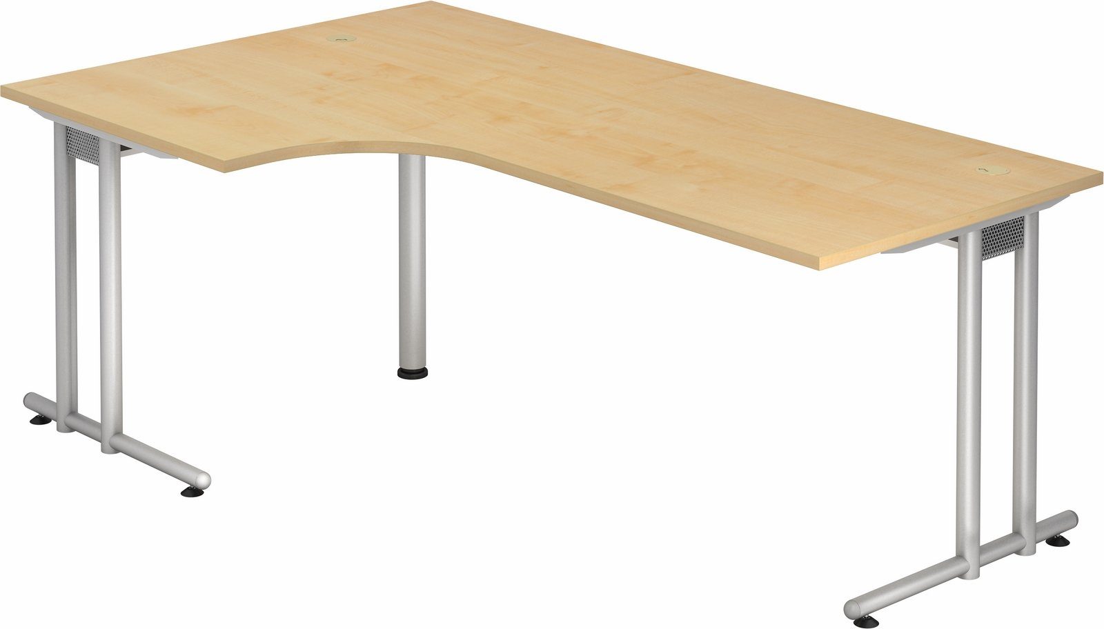 bümö Schreibtisch Schreibtisch Serie-N, Eckform: 200 x 120 cm - Dekor: Ahorn