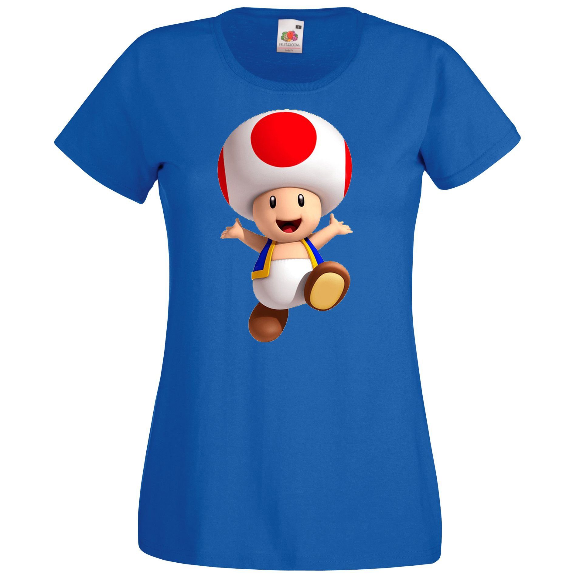 Youth Designz T-Shirt Toad Fun Damen T-Shirt mit lustigem Gaming Print Royalblau