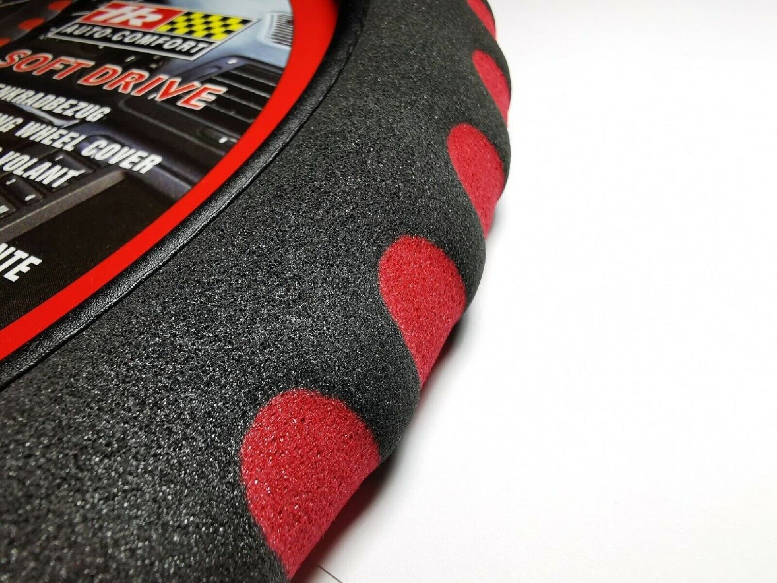 HR-IMOTION RED DOT Steering Wheel Cover for 37 - 39 cm Steering Wheels, Car Adapter