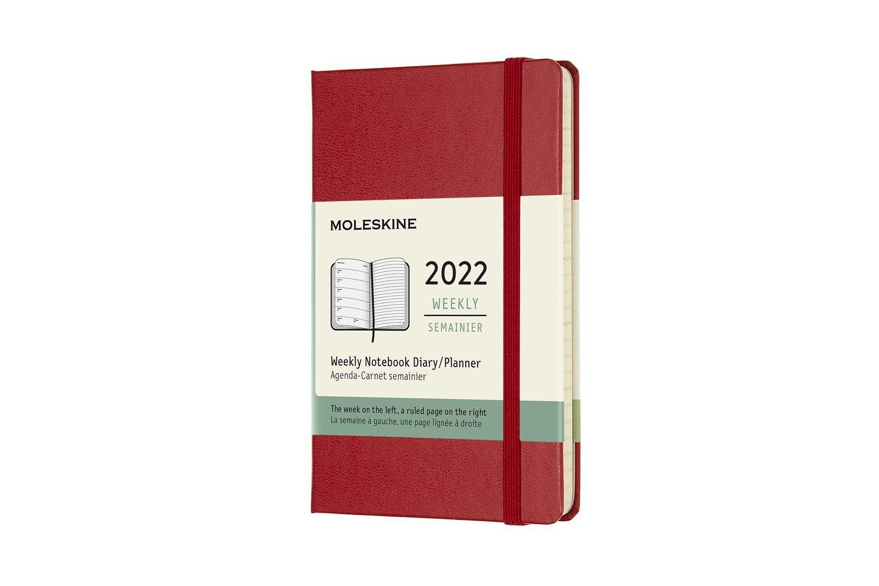 MOLESKINE Terminkalender Moleskine 12 Monate Wochen Notizkalender 2022 Pocket/A6, Scharlachrot