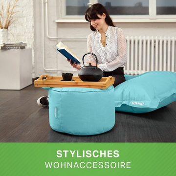 Green Bean Pouf Stay (Sitzsack-Hocker 25x45cm mit EPS-Perlen Füllung -, Fußhocker Fußkissen Sitz-Pouf für Sitzsäcke), Bodenkissen für Kinder und Erwachsene - Sitzkissen Sitzhocker