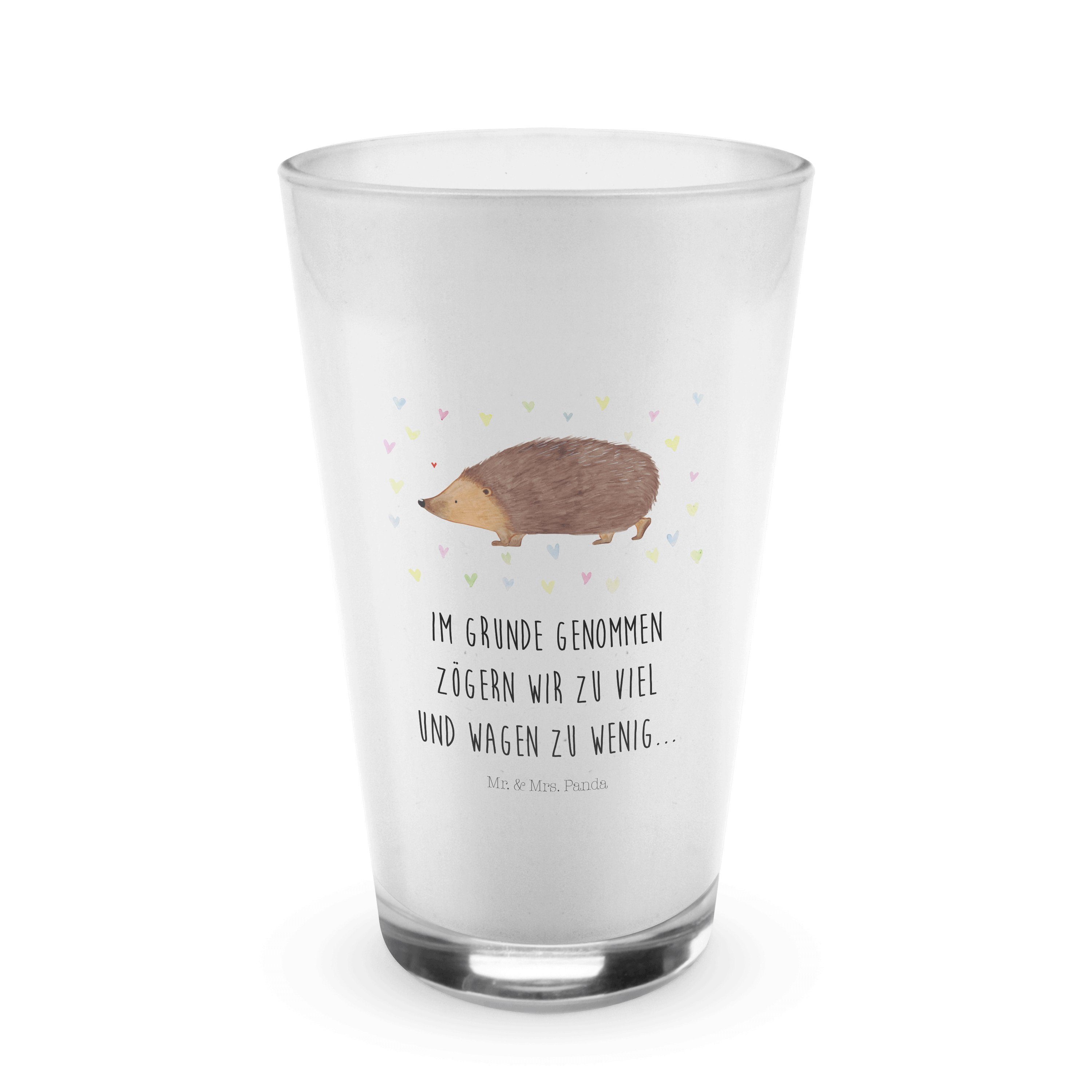 Mr. & Sprüche, Liebe, Premium Vertrau, - Glas Glas - Mrs. lustige Panda Igel Geschenk, Herzen Transparent