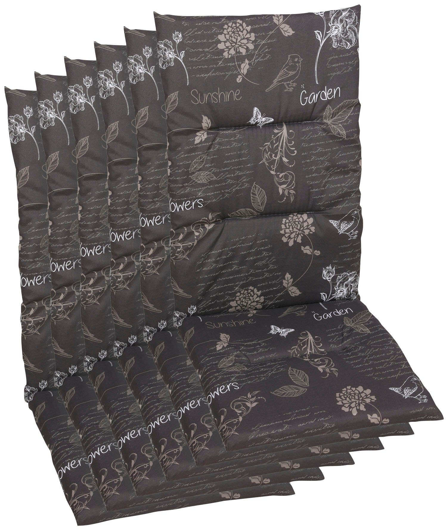 GO-DE Hochlehnerauflage Amalfi, (Set, 6 St), 118x48 cm