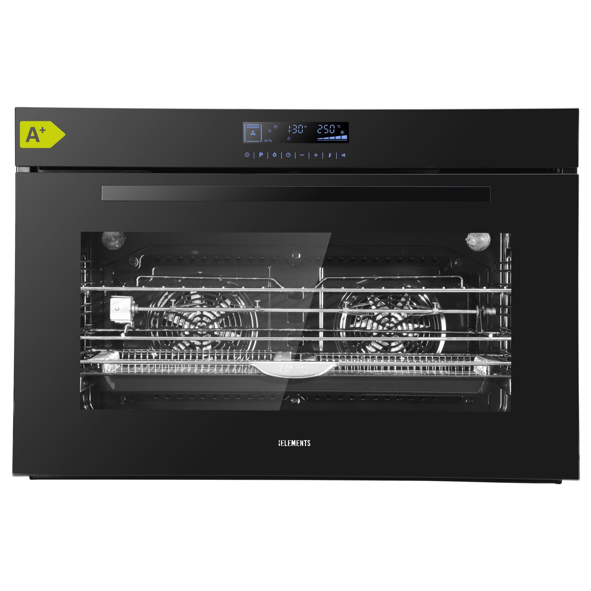 KB Elements Einbaubackofen 15 x Funktionen, Airfryer Funktion, Full Touch Display, AQUA CLEAN, mit 1-fach-Teleskopauszug, Air Fry, AQUA CLEAN,Full Touch,EEK A+