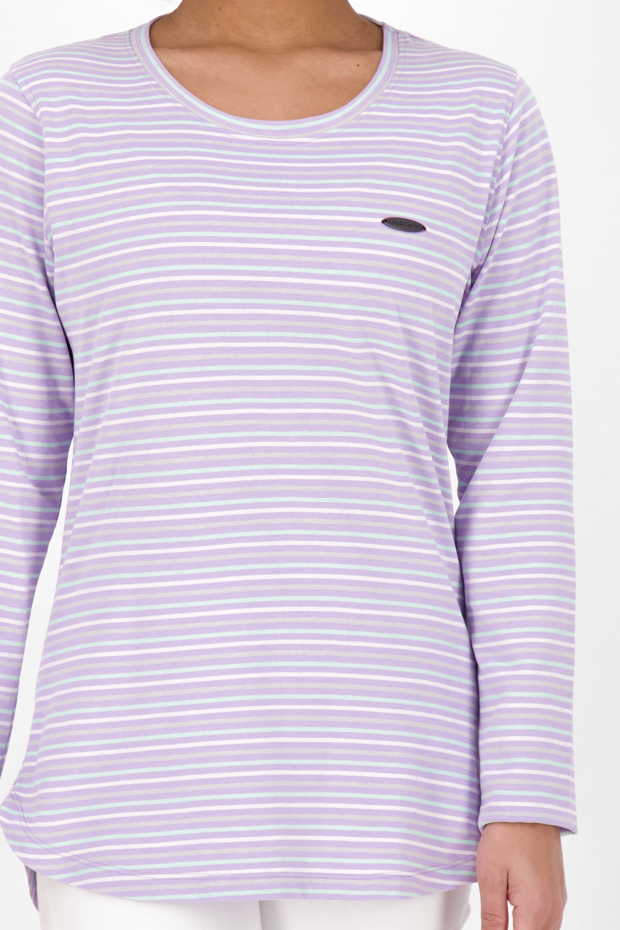 Alife & Kickin Langarmshirt LeaAK Langarmshirt, Damen Longsleeve Shirt Z lavender digital